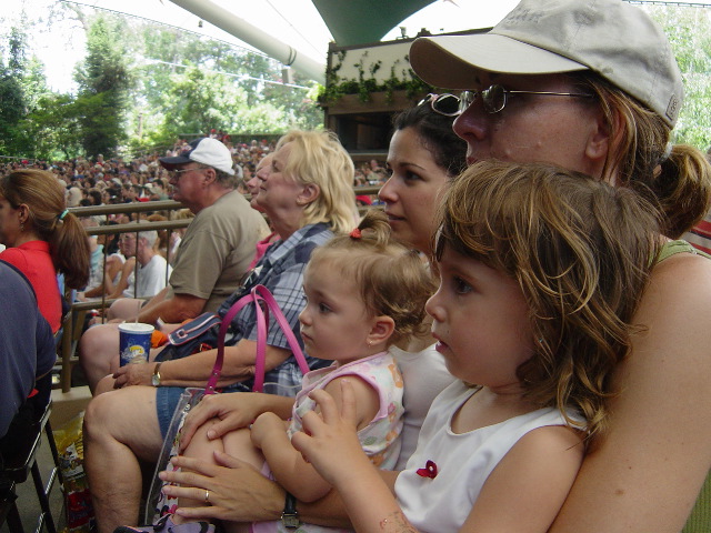 The Snow White show at Disneyland with Yaelle and Lishai.