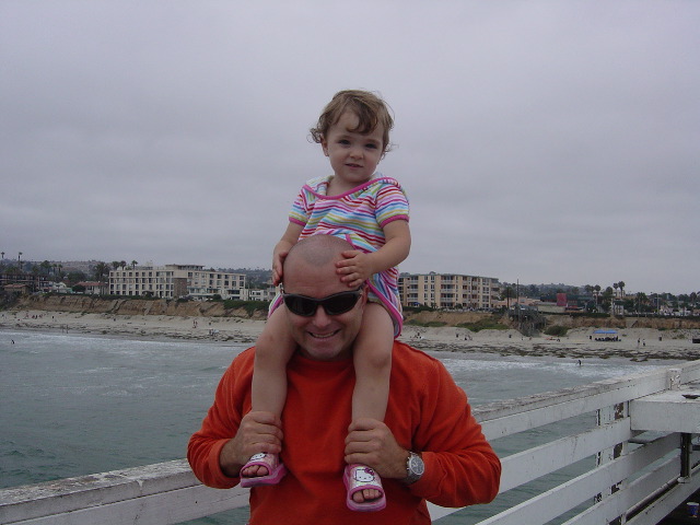 at Crystal Pier with Daddy.