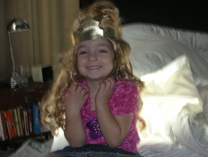 The creepy Sleeping Beauty wig and crown