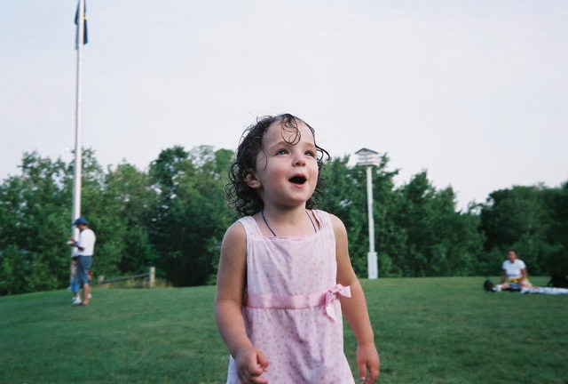 All wet from the sprinkler.